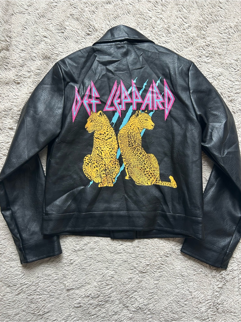 Kids Def Leppard Black Faux Leather Jacket